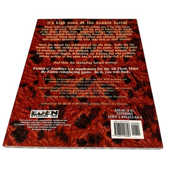 Fistful O' Zombies - All Flesh Must Be Eaten - Eden Studios Zombie RPG EDN8003 - Picture 2 of 2